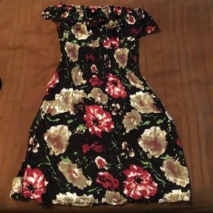 Strapless floral dress